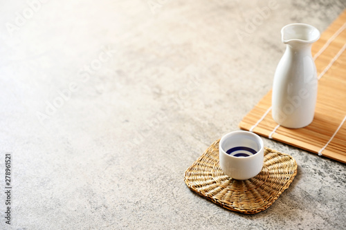 Photo  japanese sake oriental drink style on the table