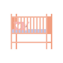 Baby Crib Or Infant Bed Isolated Icon