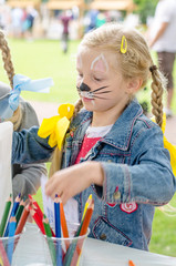 girl with face painting painting image