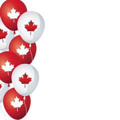 Wall Mural - balloons helium with maple leafs canada