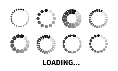 Poster - Set loading icon. Progress bar for upload download round process. Loading icon, element for website. Vector concept element for web design, software, app and interface design.
