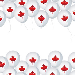 Poster - frame of balloons helium with maple leafs canada