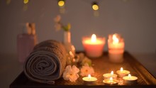 Beautiful Massage Spa With Candles Light 