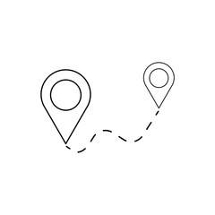 Wall Mural - line design pin showing location on road map. Illustration