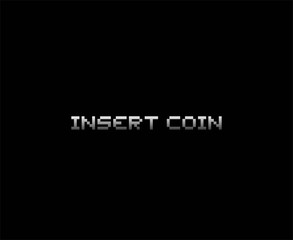 Sticker - Design of insert coin retro video game message