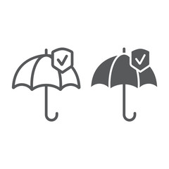 Wall Mural - reliability line and glyph icon, protection and reliable, umbrella sign, vector graphics, a linear p