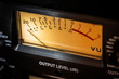 OCTOBER 2, 2017 - MALAGA, SPAIN. Close-up of vintage analog audio output level meter