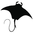 © Olena - Silhouette of manta ray or stingray. Ocean fish. Sea devil shark.