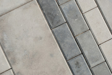 Brick pavement tile, top view. Light sidewalk, pavement texture