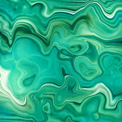 Canvas Print - abstract background, fake stone texture, emerald green malachite jasper agate or marble slab with veins, wavy lines fashion print, painted artificial marbled surface, artistic marbling illustration