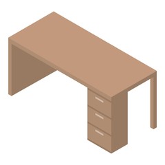 Poster - Office table icon. Isometric of office table vector icon for web design isolated on white background