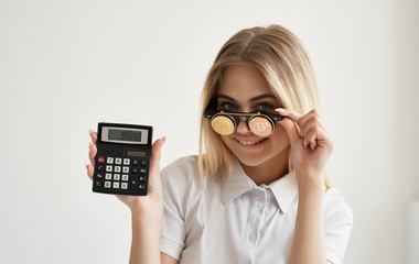 Wall Mural - woman with calculator