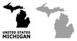 Vector Halftone Pattern and Solid Map of Michigan State