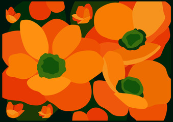 Wall Mural - flower yellow and green background design illustration vector