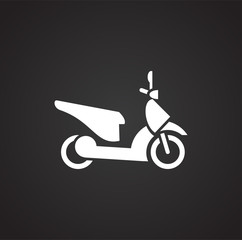 Poster - Moto related icon on background for graphic and web design. Simple illustration. Internet concept symbol for website button or mobile app.