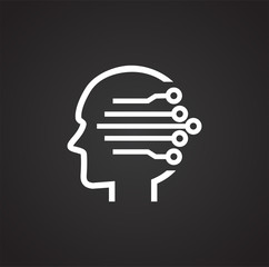 Poster - AI icon on background for graphic and web design. Simple illustration. Internet concept symbol for website button or mobile app.