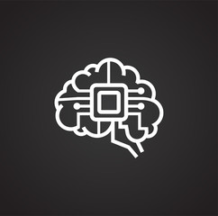 Poster - AI icon on background for graphic and web design. Simple illustration. Internet concept symbol for website button or mobile app.