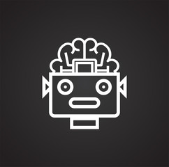 Poster - AI icon on background for graphic and web design. Simple illustration. Internet concept symbol for website button or mobile app.