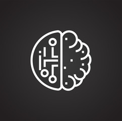 Poster - AI icon on background for graphic and web design. Simple illustration. Internet concept symbol for website button or mobile app.