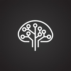 Poster - AI icon on background for graphic and web design. Simple illustration. Internet concept symbol for website button or mobile app.