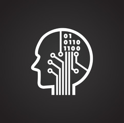 Poster - AI icon on background for graphic and web design. Simple illustration. Internet concept symbol for website button or mobile app.