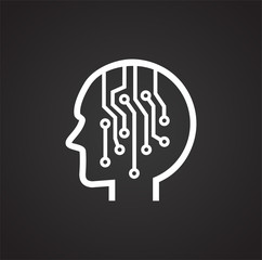 Poster - AI icon on background for graphic and web design. Simple illustration. Internet concept symbol for website button or mobile app.