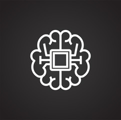 Poster - AI icon on background for graphic and web design. Simple illustration. Internet concept symbol for website button or mobile app.