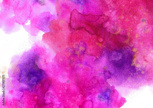 Abstract colorful watercolor background for graphic design, hand painted on p...