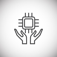 Poster - AI icon on background for graphic and web design. Simple illustration. Internet concept symbol for website button or mobile app.