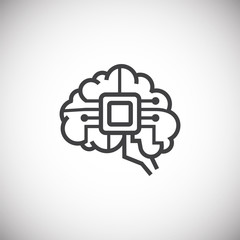 Poster - AI icon on background for graphic and web design. Simple illustration. Internet concept symbol for website button or mobile app.