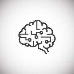 Poster - AI icon on background for graphic and web design. Simple illustration. Internet concept symbol for website button or mobile app.