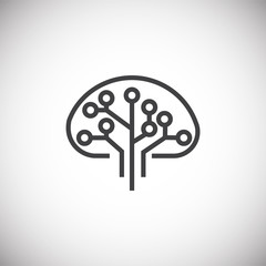 Poster - AI icon on background for graphic and web design. Simple illustration. Internet concept symbol for website button or mobile app.