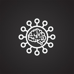 Poster - AI icon on background for graphic and web design. Simple illustration. Internet concept symbol for website button or mobile app.