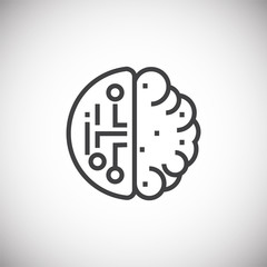 Poster - AI icon on background for graphic and web design. Simple illustration. Internet concept symbol for website button or mobile app.