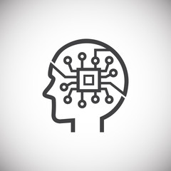 Poster - AI icon on background for graphic and web design. Simple illustration. Internet concept symbol for website button or mobile app.