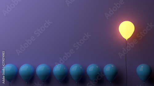 Cuadros en Lienzo Stand out concept with glowing balloons