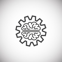 Poster - AI icon on background for graphic and web design. Simple illustration. Internet concept symbol for website button or mobile app.