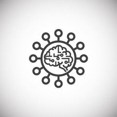 Poster - AI icon on background for graphic and web design. Simple illustration. Internet concept symbol for website button or mobile app.