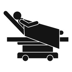 Poster - Man at hospital bed icon. Simple illustration of man at hospital bed vector icon for web design isolated on white background