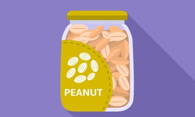 Poster - Peanut clean jar icon. Flat illustration of peanut clean jar vector icon for web design