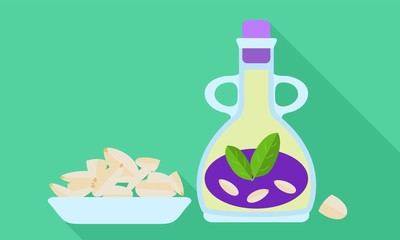 Poster - Almond oil icon. Flat illustration of almond oil vector icon for web design