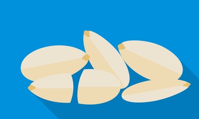Poster - Clean white almond icon. Flat illustration of clean white almond vector icon for web design