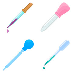 Poster - Pipette icons set. Flat set of pipette vector icons for web design