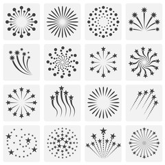 Poster - Firework related icons set on background for graphic and web design. Simple illustration. Internet concept symbol for website button or mobile app.
