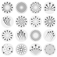 Poster - Firework related icons set on background for graphic and web design. Simple illustration. Internet concept symbol for website button or mobile app.