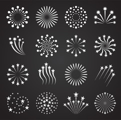 Poster - Firework related icons set on background for graphic and web design. Simple illustration. Internet concept symbol for website button or mobile app.