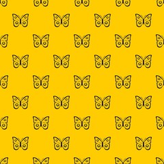 Wall Mural - Butterfly peacock eye pattern seamless vector repeat geometric yellow for any design