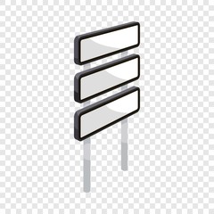 Poster - Road signpost with three signs icon. Cartoon illustration of road signpost with three signs vector icon for web