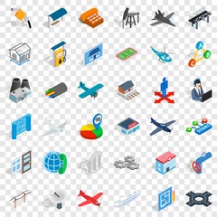 Poster - Helicopter icons set. Isometric style of 36 helicopter vector icons for web for any design