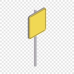 Poster - Road sign yellow square icon. Isometric 3d illustration of road sign yellow square vector icon for web